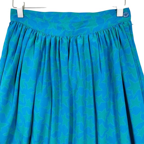 flowy vibrant blue and green pattern maxi skirt size 10 -Ports Trademark - Picture 7 of 13